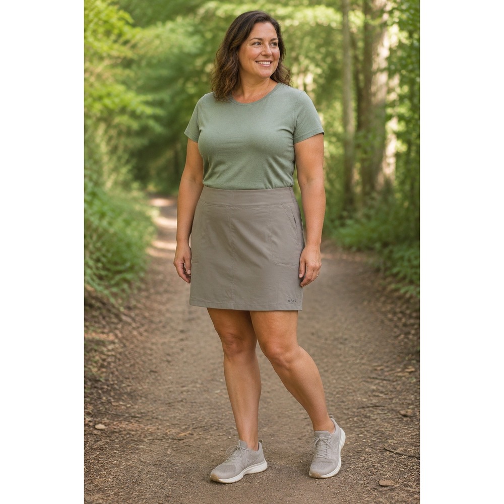 Orvis Skort Womens XXL Taupe Hiking Golf Outdoor Travel Gorpcore Utility